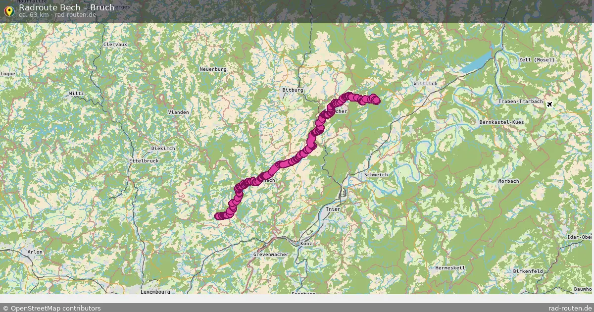 Fahrradroute von Bech nach Bruch