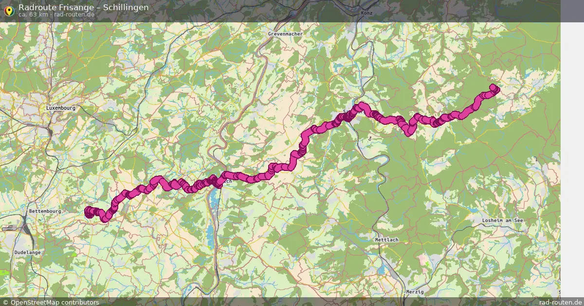 Fahrradroute von Frisange nach Schillingen