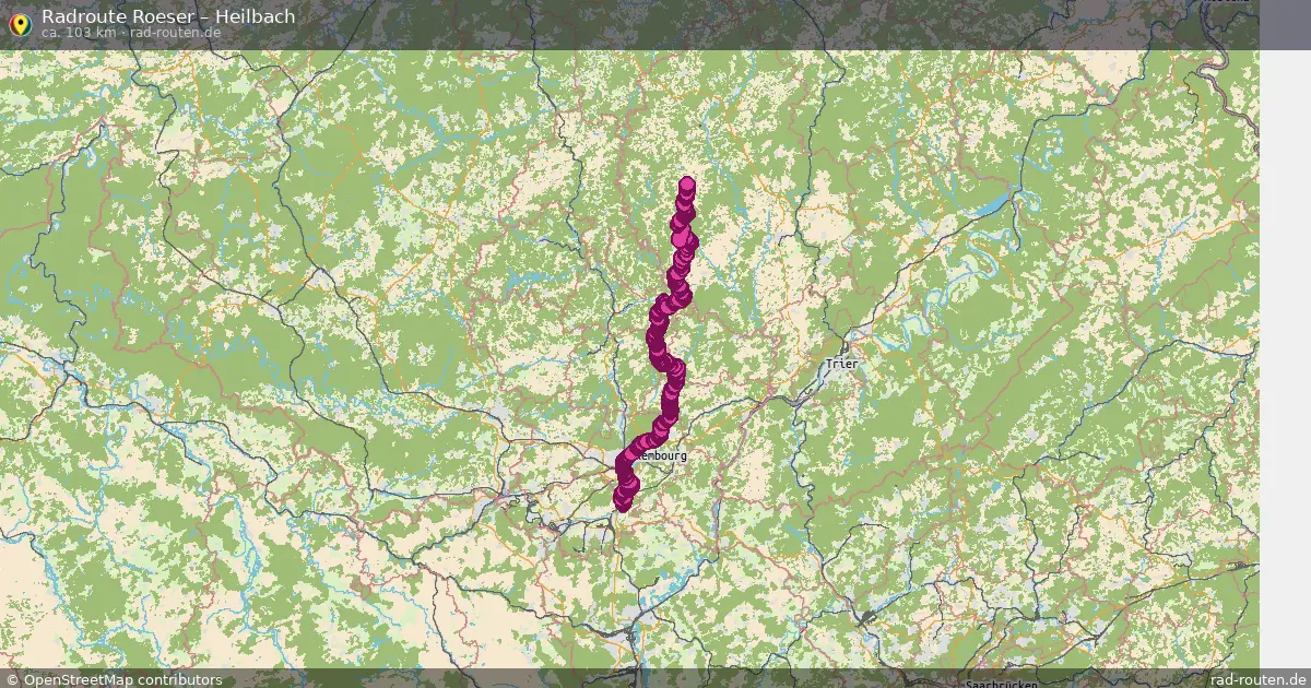Fahrradroute von Roeser nach Heilbach