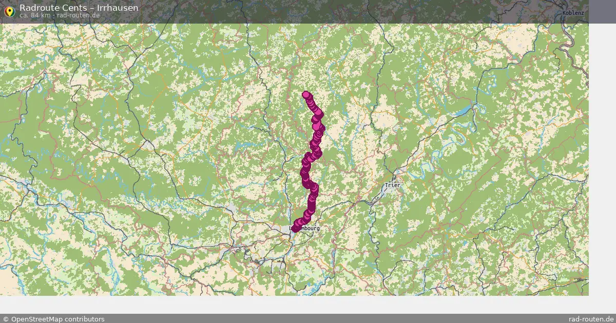 Fahrradroute von Cents nach Irrhausen