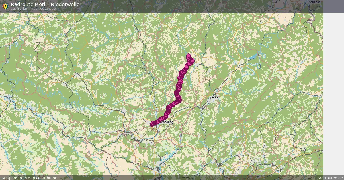 Fahrradroute von Merl nach Niederweiler