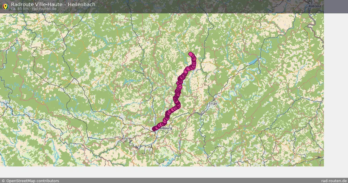 Fahrradroute von Ville-Haute nach Heilenbach