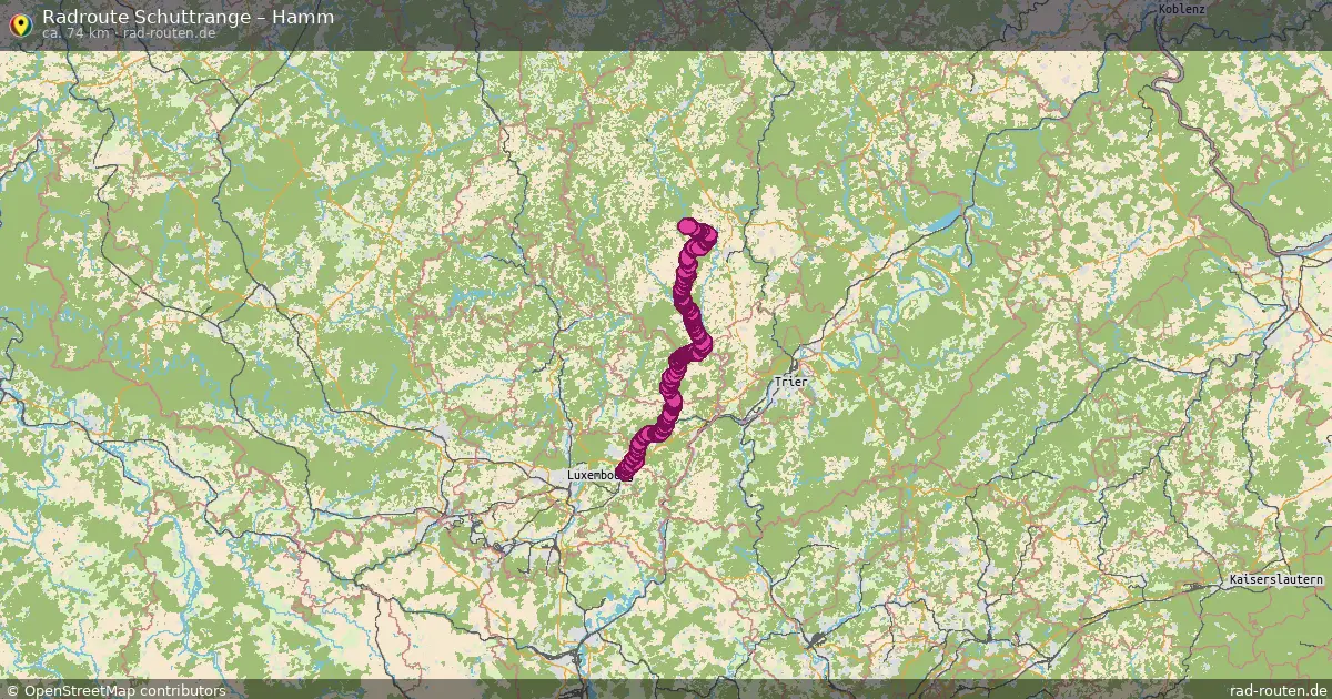 Fahrradroute von Schuttrange nach Hamm