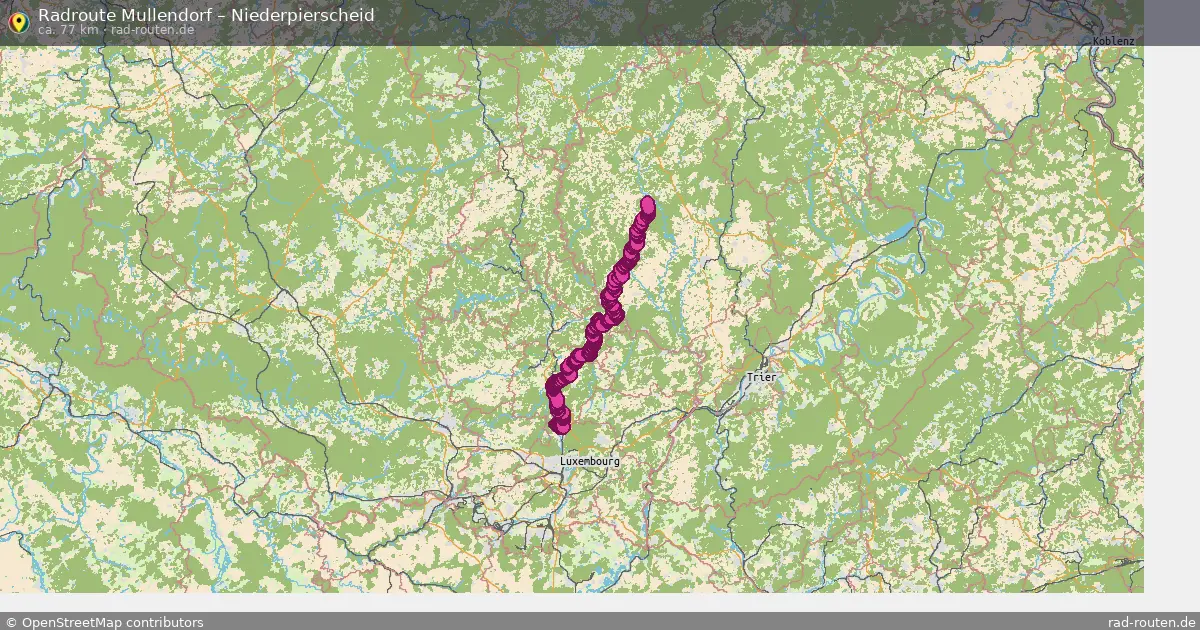 Fahrradroute von Mullendorf nach Niederpierscheid