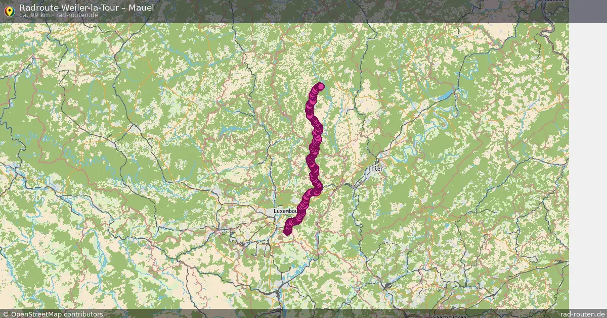 Fahrradroute von Weiler-la-Tour nach Mauel