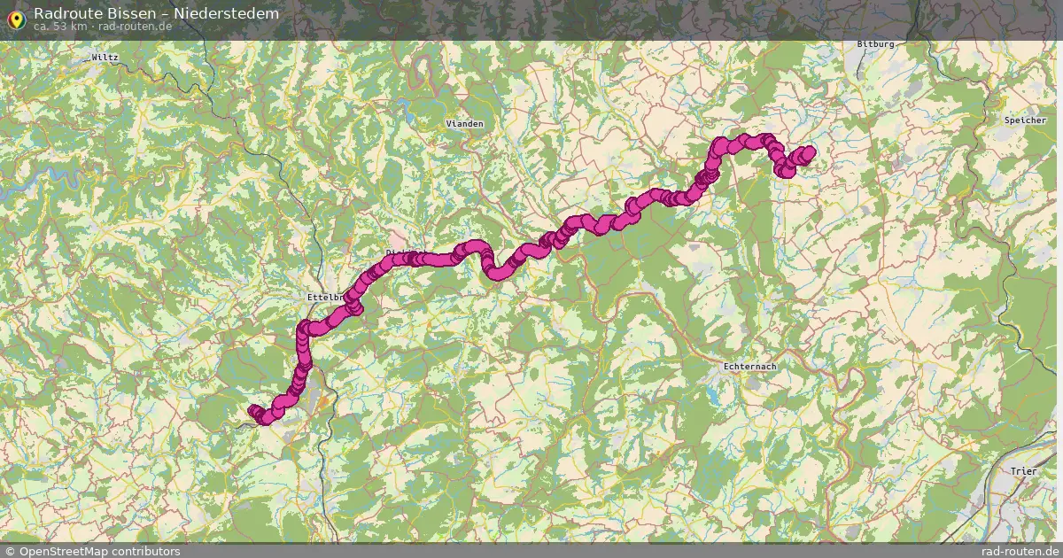 Fahrradroute von Bissen nach Niederstedem
