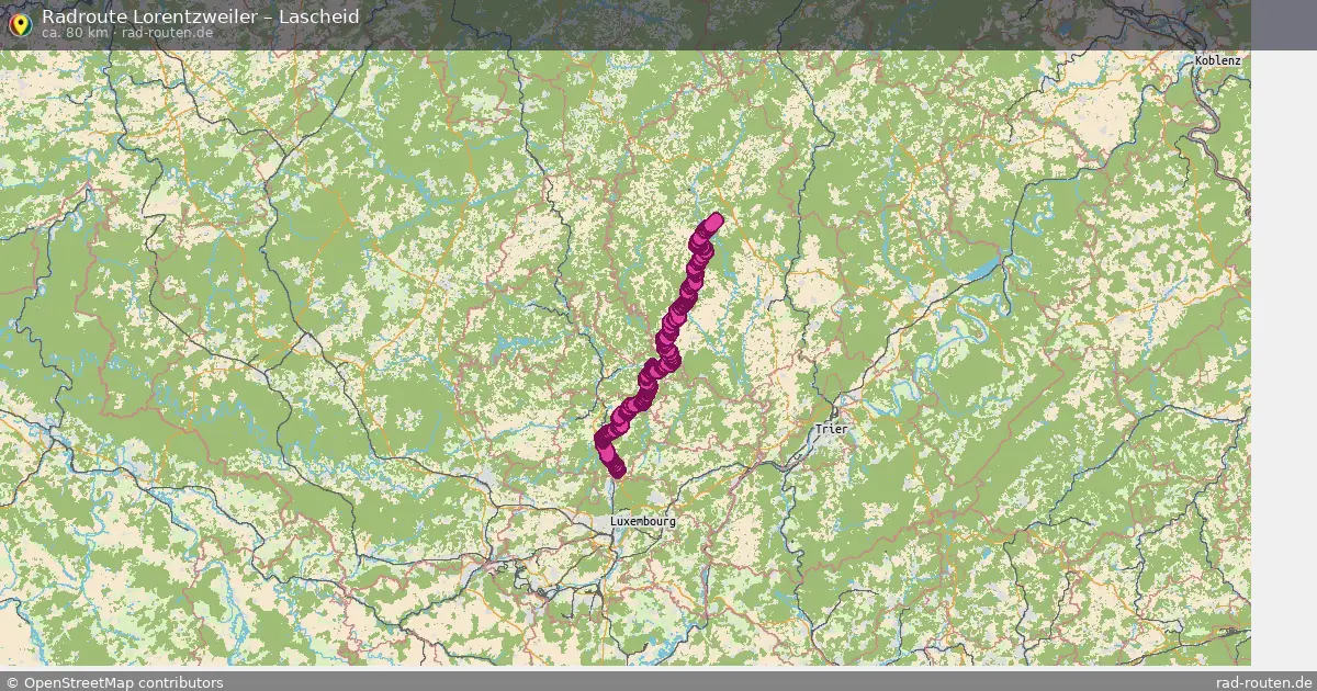 Fahrradroute von Lorentzweiler nach Lascheid