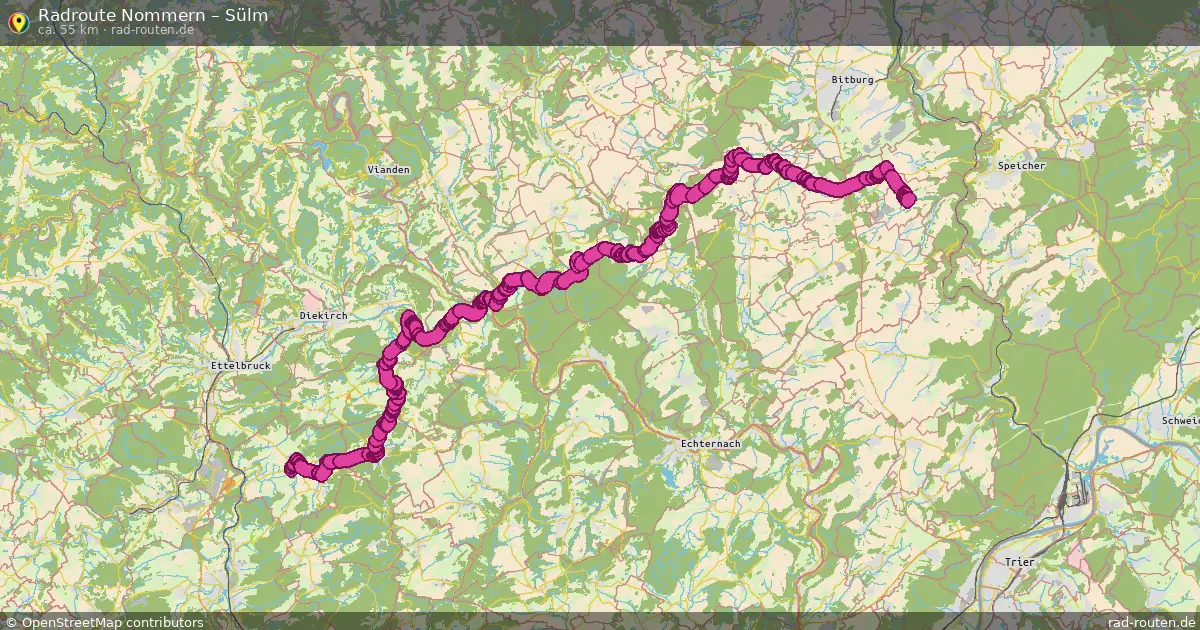 Fahrradroute von Nommern nach Sülm