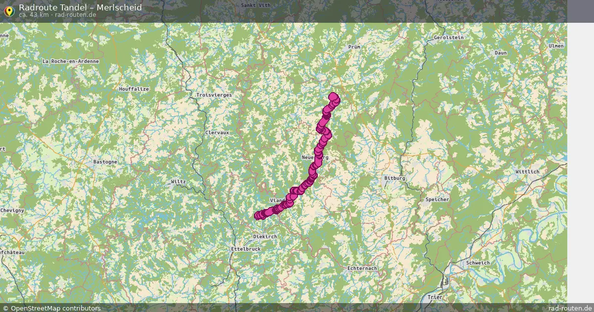 Fahrradroute von Tandel nach Merlscheid