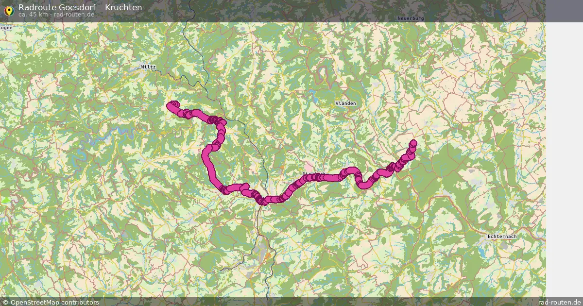 Fahrradroute von Goesdorf nach Kruchten