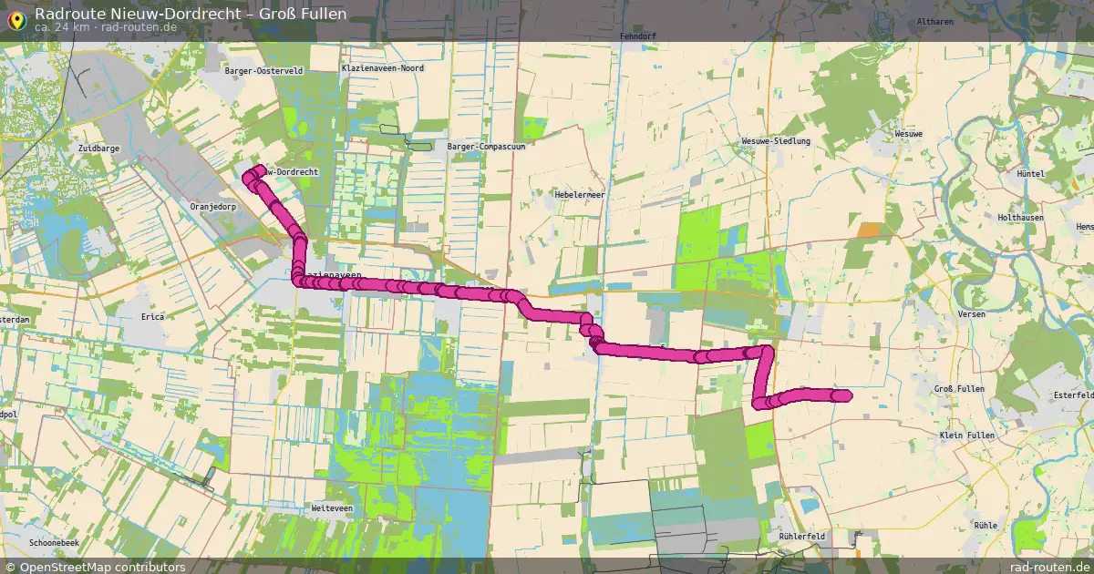 Radtour Nieuw-Dordrecht – Groß Fullen