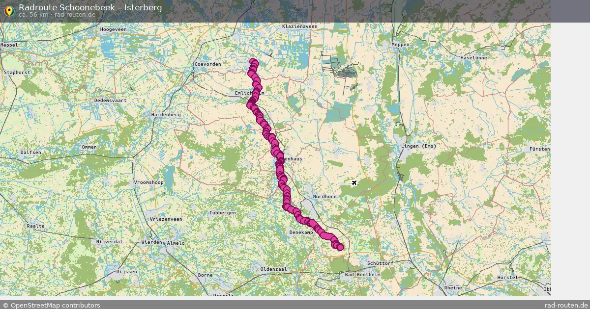 Fahrradroute Schoonebeek – Isterberg (56 km) – Rad-Routen.de