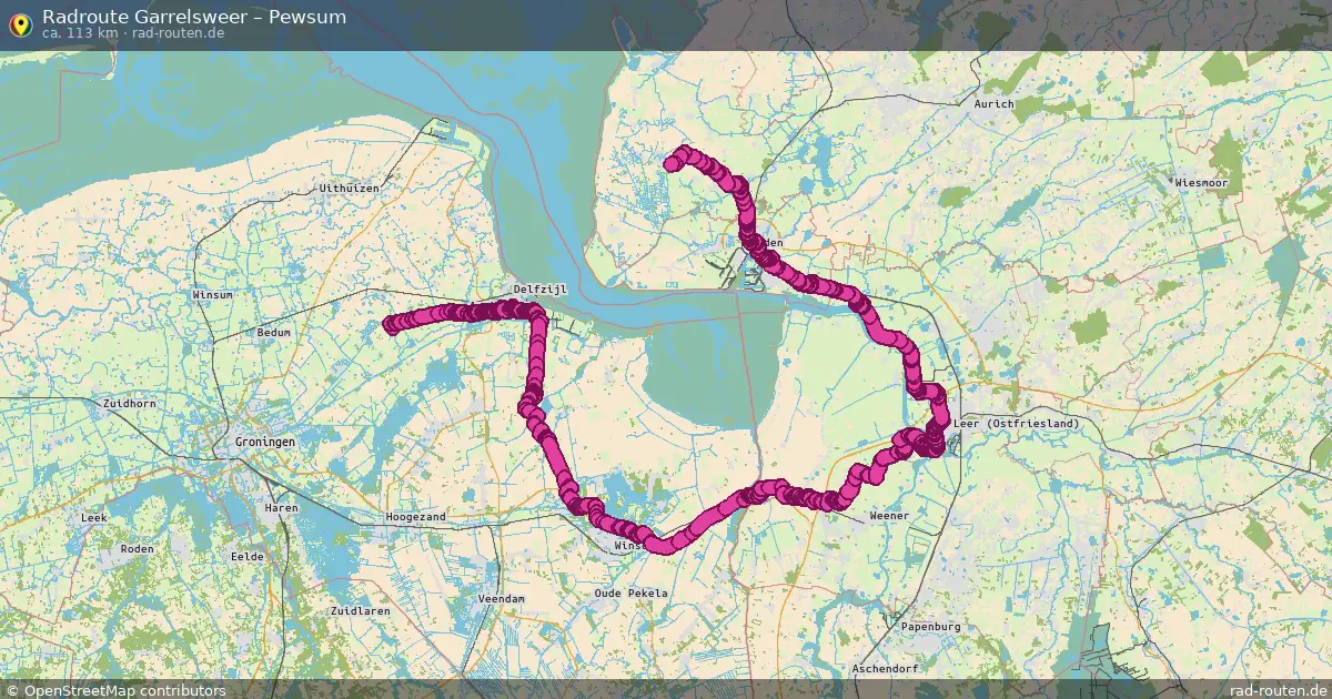 Fahrradroute Garrelsweer – Pewsum (113 km) – Rad-Routen.de