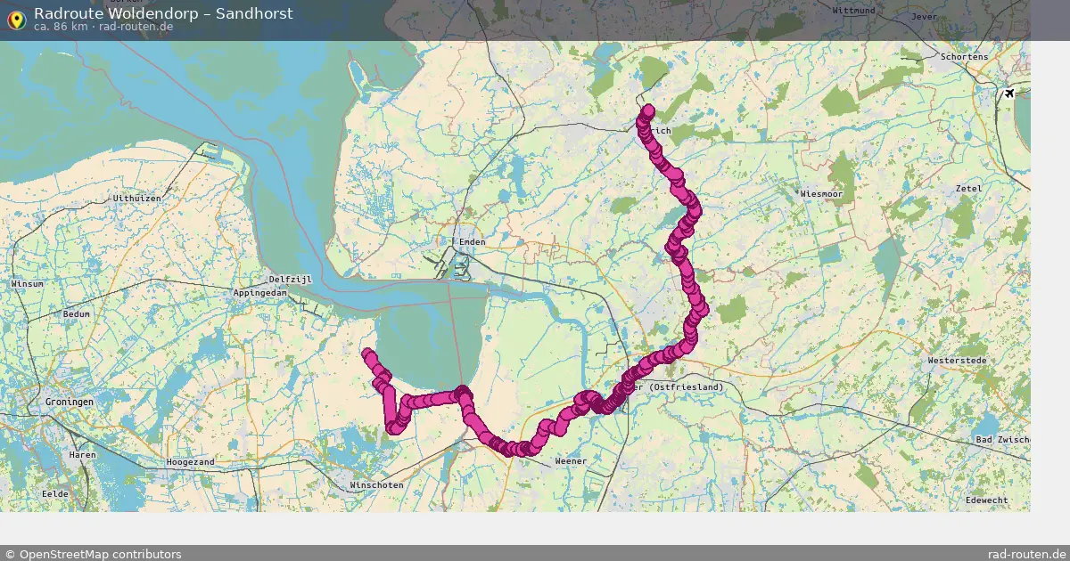 Fahrradroute Woldendorp – Sandhorst (86 km) – Rad-Routen.de