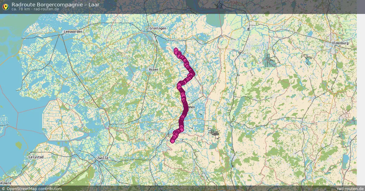 Fahrradroute Borgercompagnie – Laar (78 km) – Rad-Routen.de