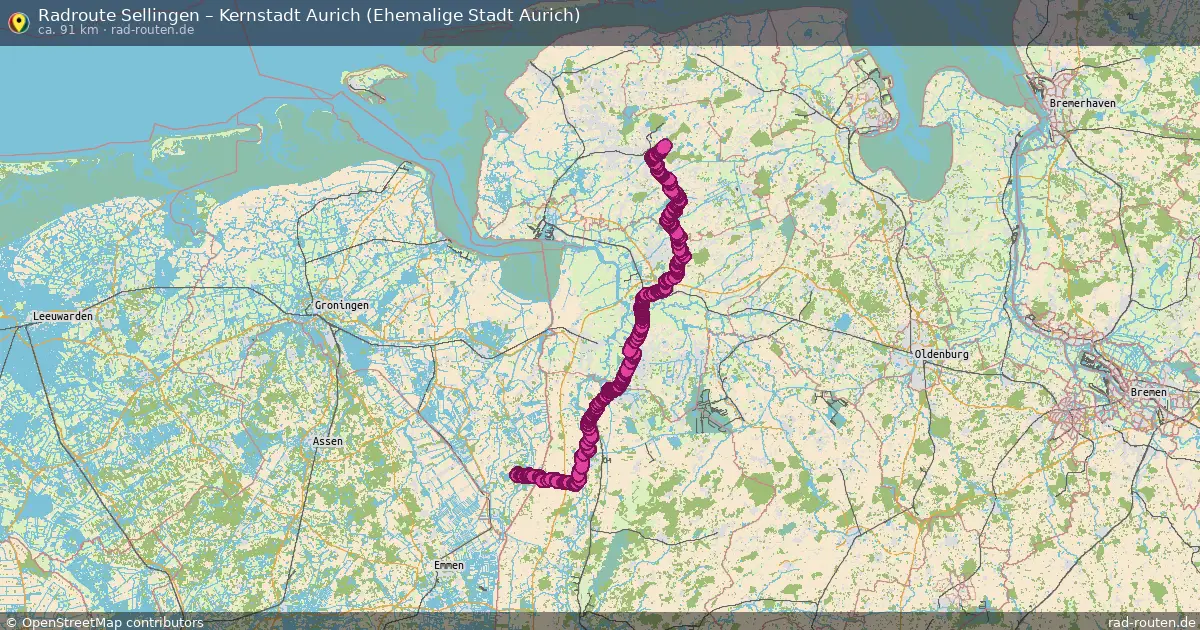 Radtour Sellingen – Kernstadt Aurich (Ehemalige Stadt Aurich)