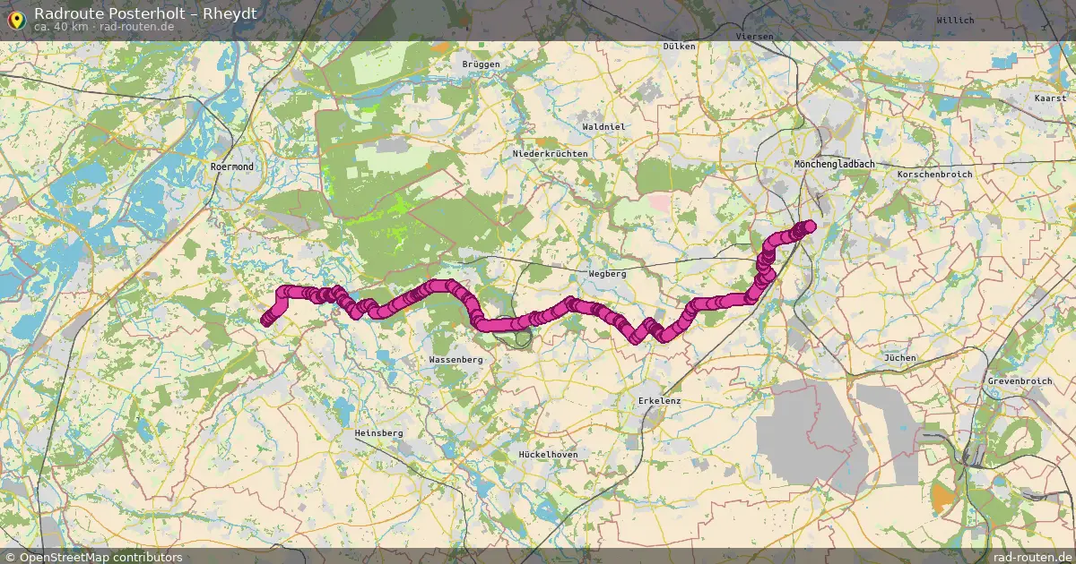 Fahrradroute Posterholt – Rheydt (40 km) – Rad-Routen.de