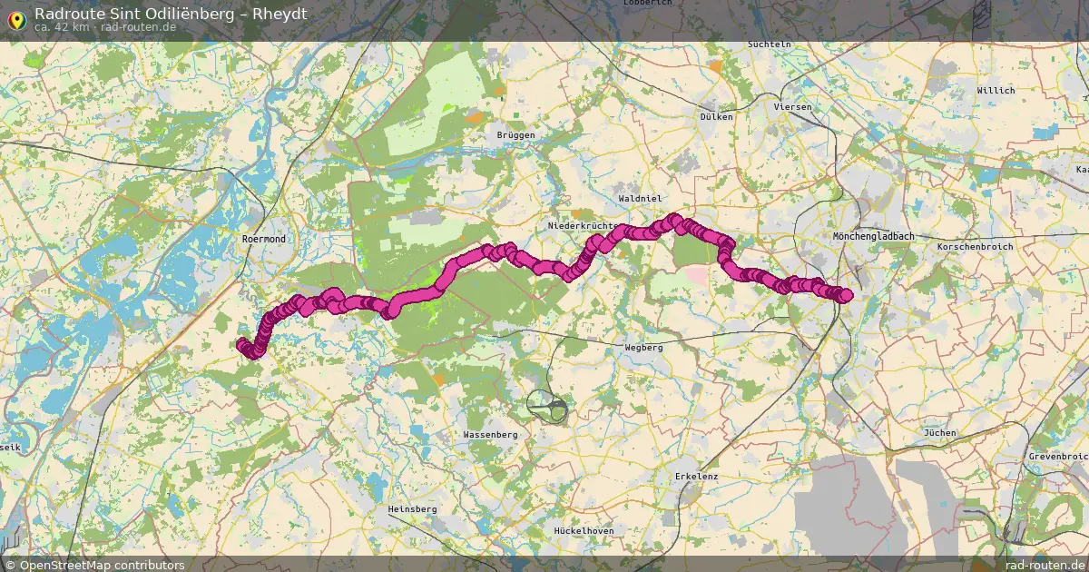Fahrradroute Sint Odiliënberg – Rheydt (42 km) – Rad-Routen.de