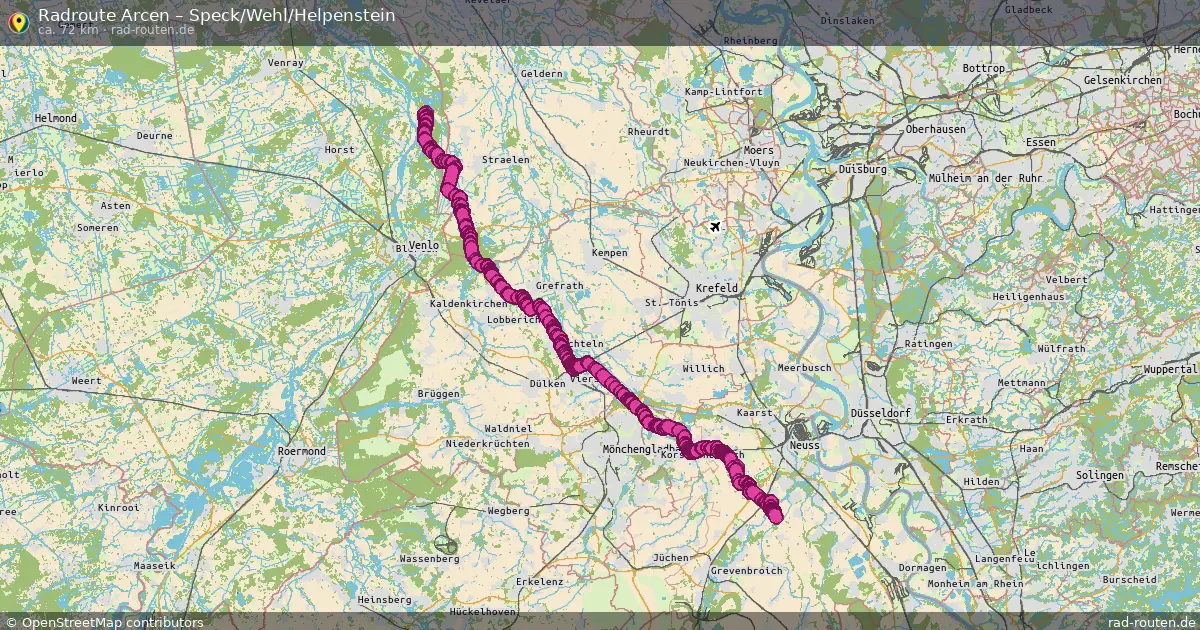Fahrradroute Arcen – Speck Wehl Helpenstein
