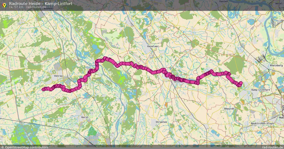 Fahrradroute Heide – Kamp-Lintfort (57 km) – Rad-Routen.de