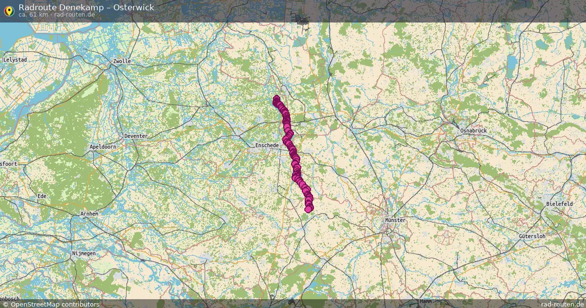 Fahrradroute Denekamp – Osterwick (61 km) – Rad-Routen.de