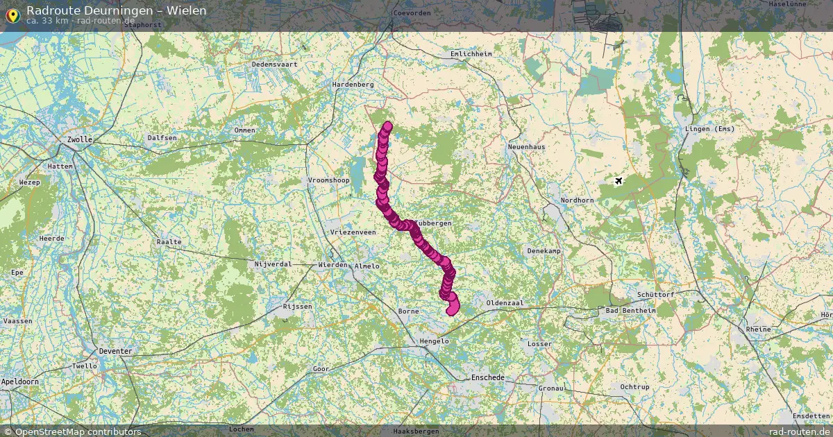 Fahrradroute Deurningen – Wielen (33 km) – Rad-Routen.de
