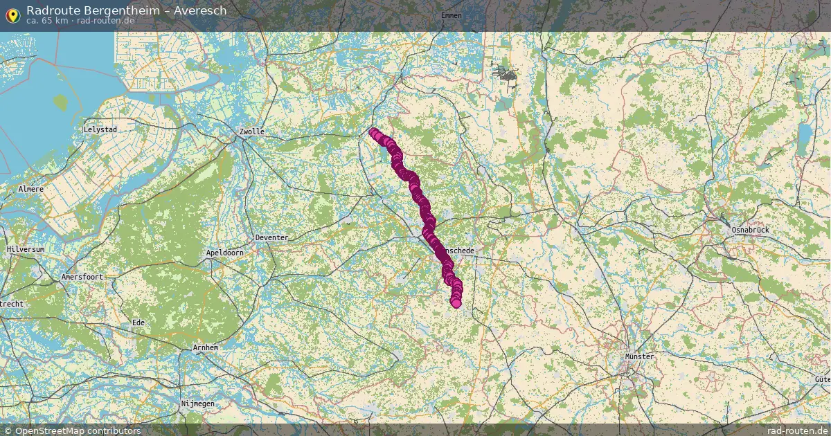 Fahrradroute Bergentheim – Averesch (65 km) – Rad-Routen.de