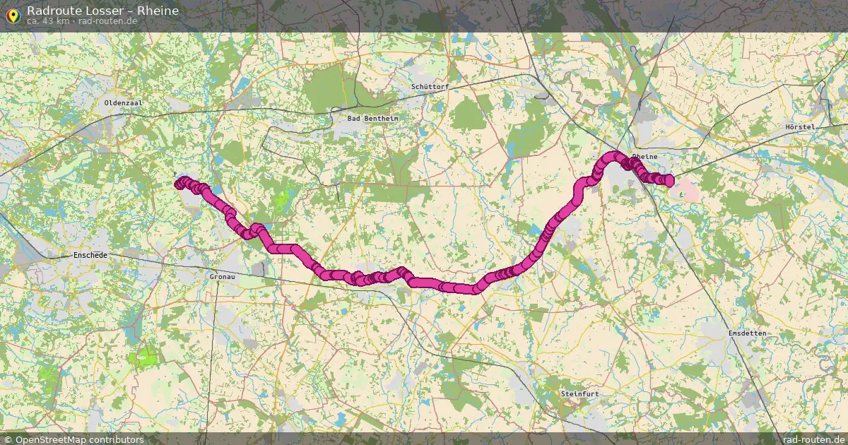 Fahrradroute Losser – Rheine (43 km) – Rad-Routen.de