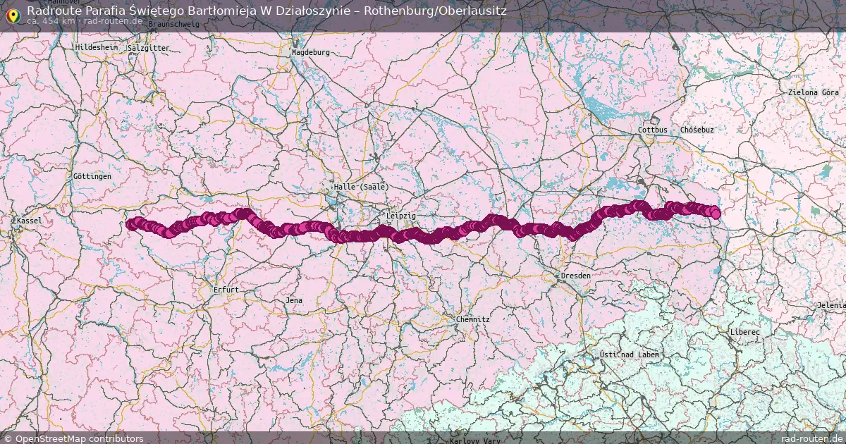 Fahrradroute Parafia Świętego Bartłomieja W Działoszynie – Rothenburg Oberlausitz