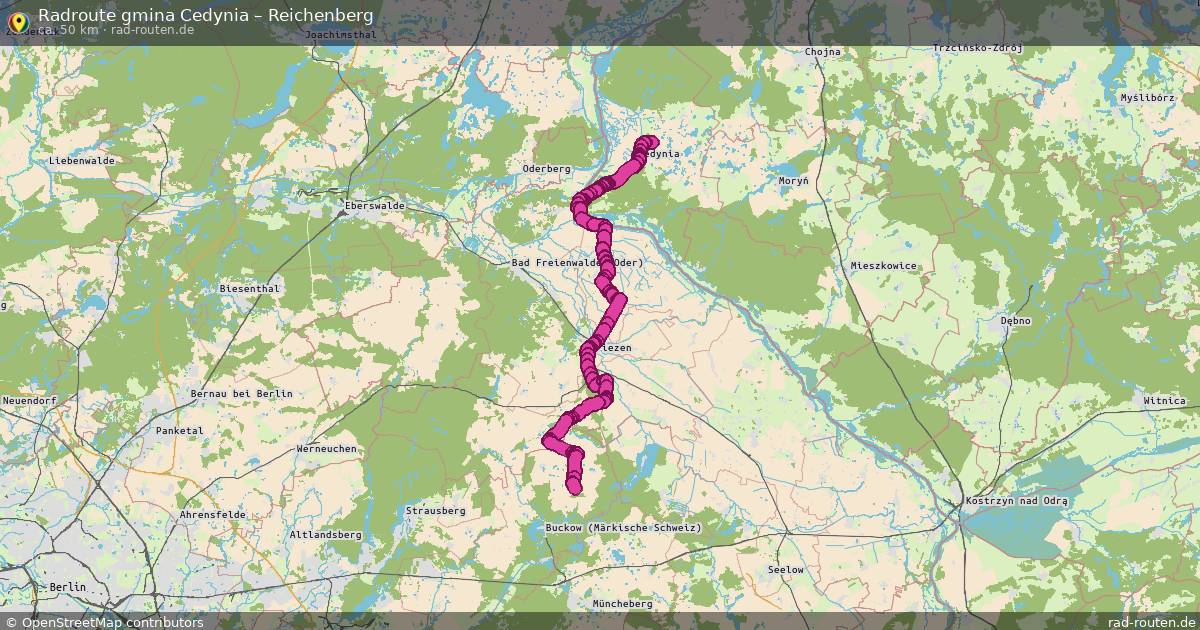 Fahrradroute Gmina Cedynia – Reichenberg