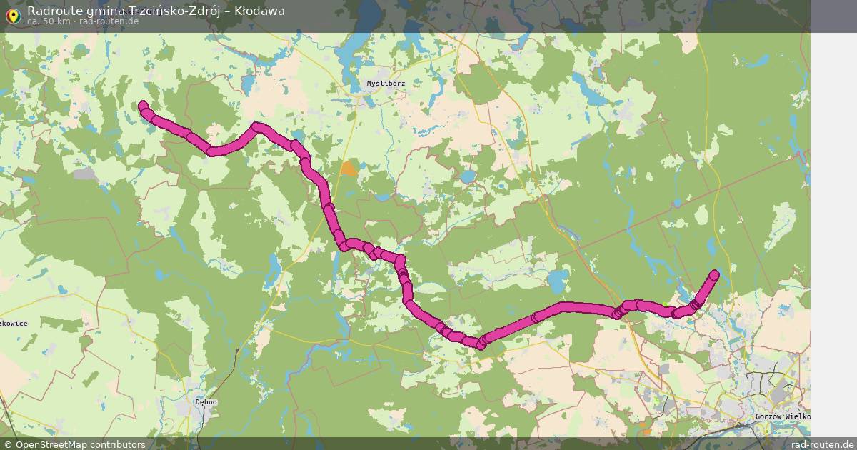 Fahrradroute Gmina Trzcińsko-Zdrój – Kłodawa