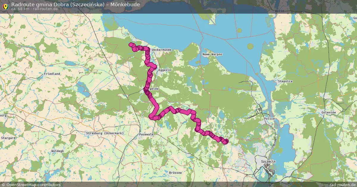 Radtour Gmina Dobra (Szczecińska) – Mönkebude