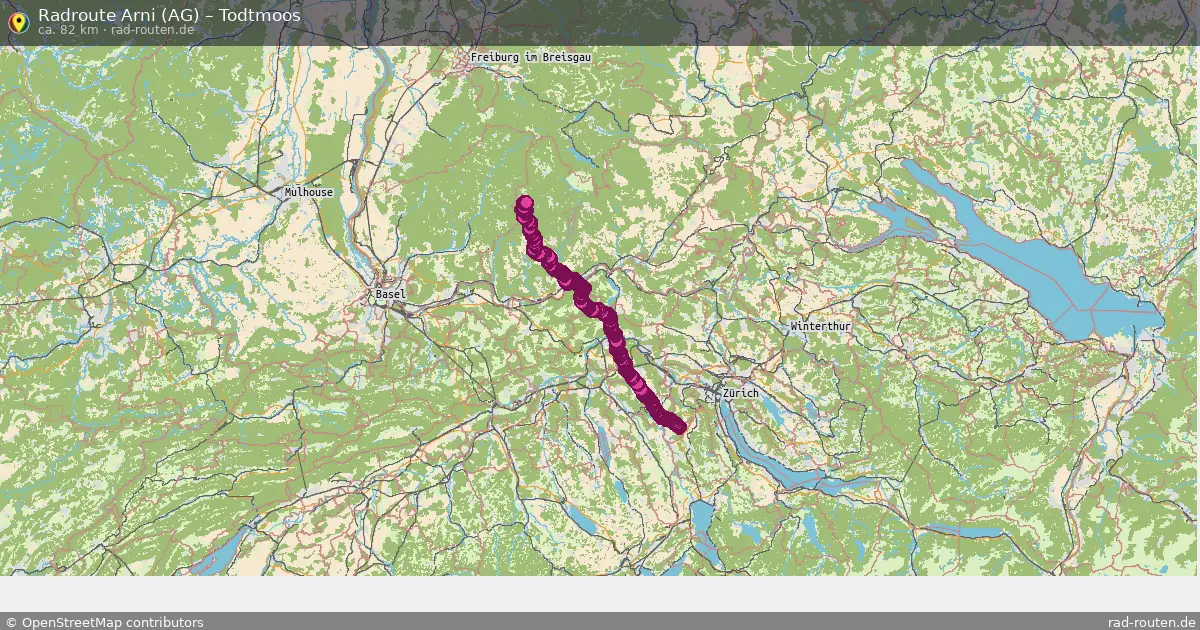 Fahrradroute Arni (Ag) – Todtmoos (82 km) – Rad-Routen.de