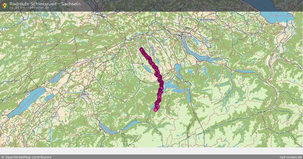 Fahrradroute Schlossrued – Sachseln (85 km) – Rad-Routen.de