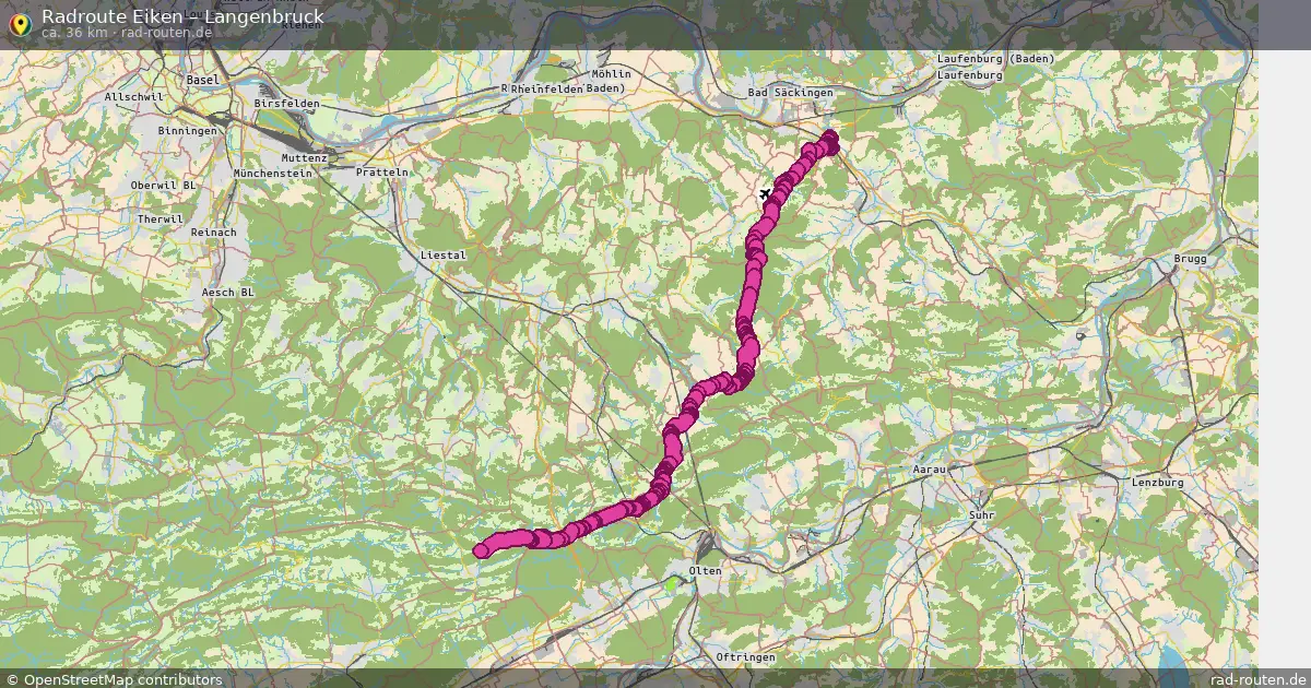 Fahrradroute Eiken – Langenbruck (36 km) – Rad-Routen.de