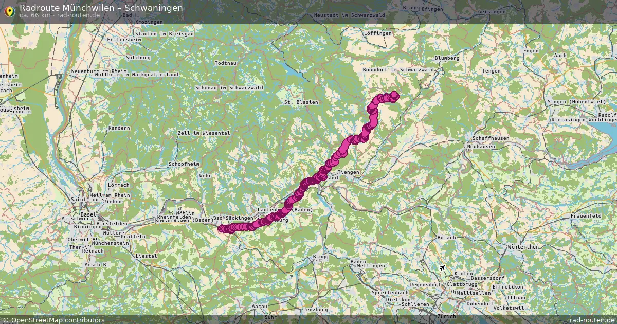 Fahrradroute Münchwilen – Schwaningen (66 km) – Rad-Routen.de