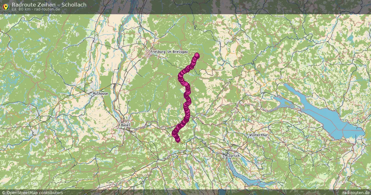 Fahrradroute Zeihen – Schollach (80 km) – Rad-Routen.de