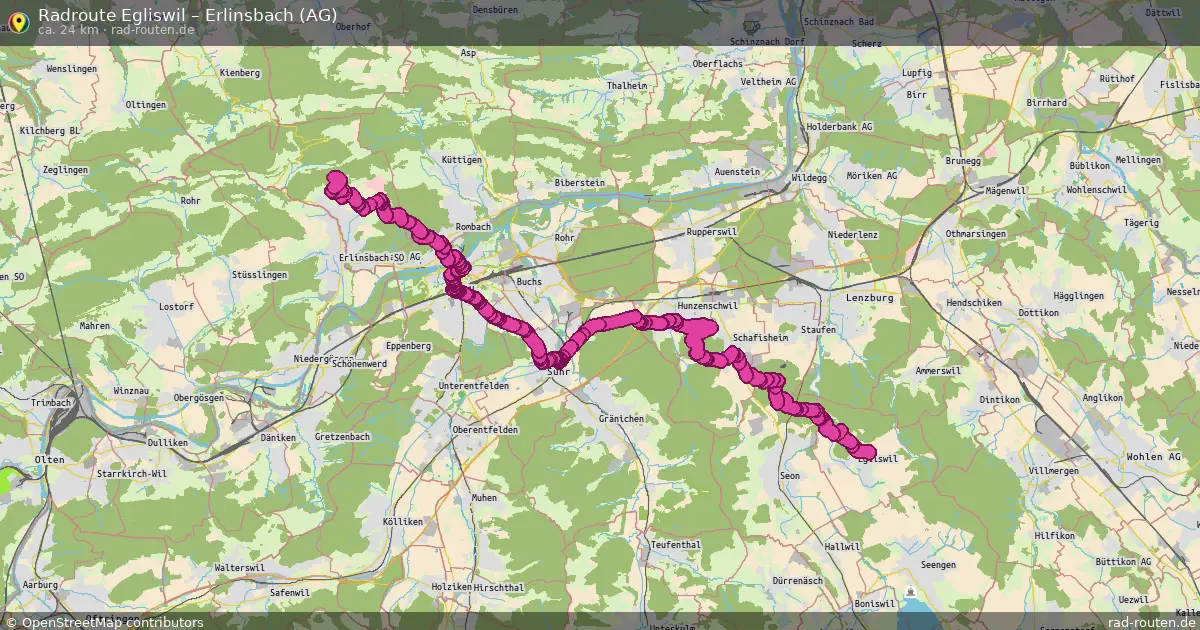 Fahrradroute Egliswil – Erlinsbach (Ag) (24 km) – Rad-Routen.de