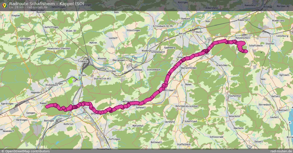 Fahrradroute Schafisheim – Kappel (So) (28 km) – Rad-Routen.de