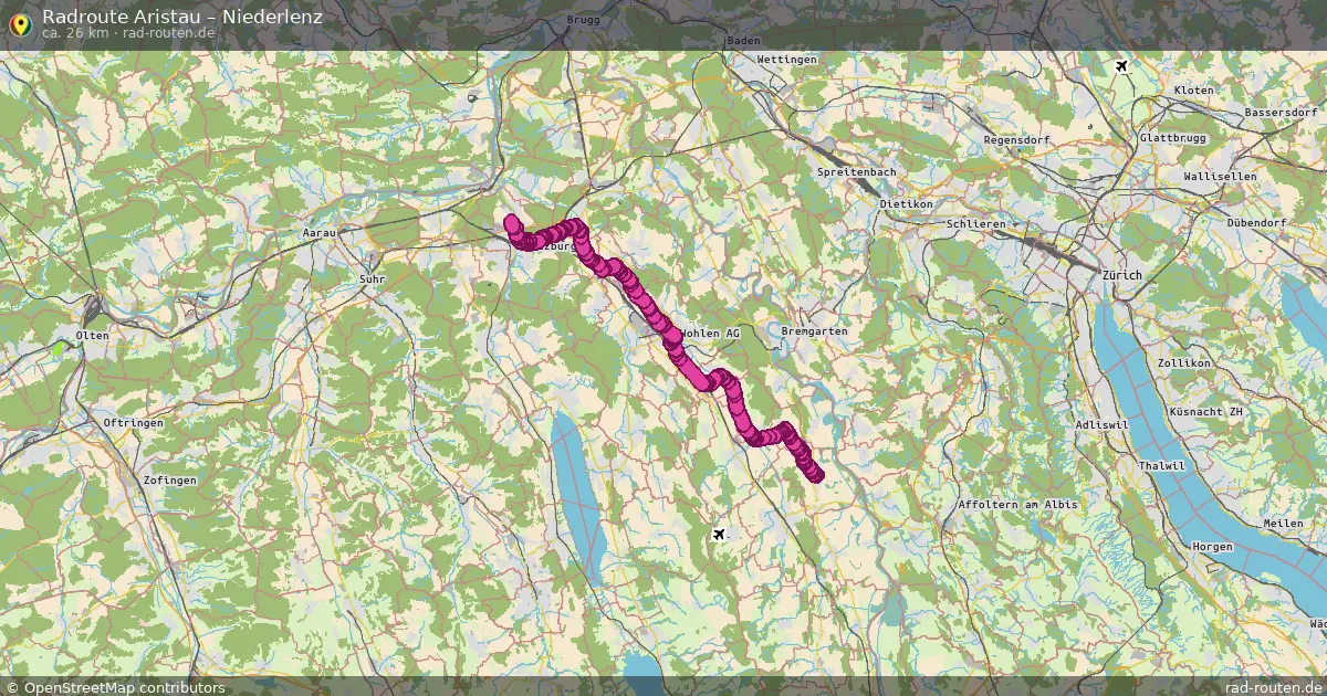 Fahrradroute Aristau – Niederlenz (26 km) – Rad-Routen.de