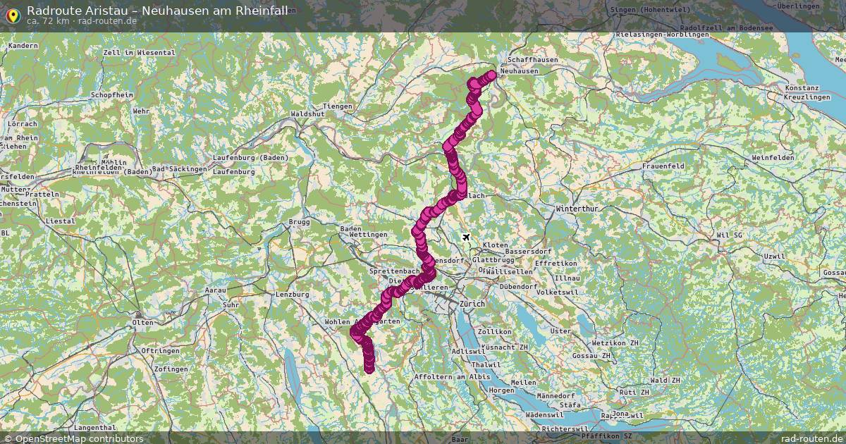 Fahrradroute Aristau – Neuhausen Am Rheinfall