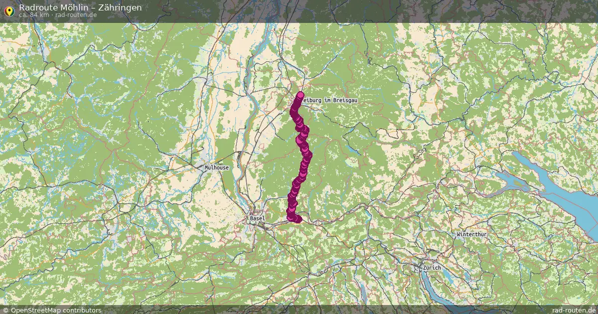 Fahrradroute Möhlin – Zähringen