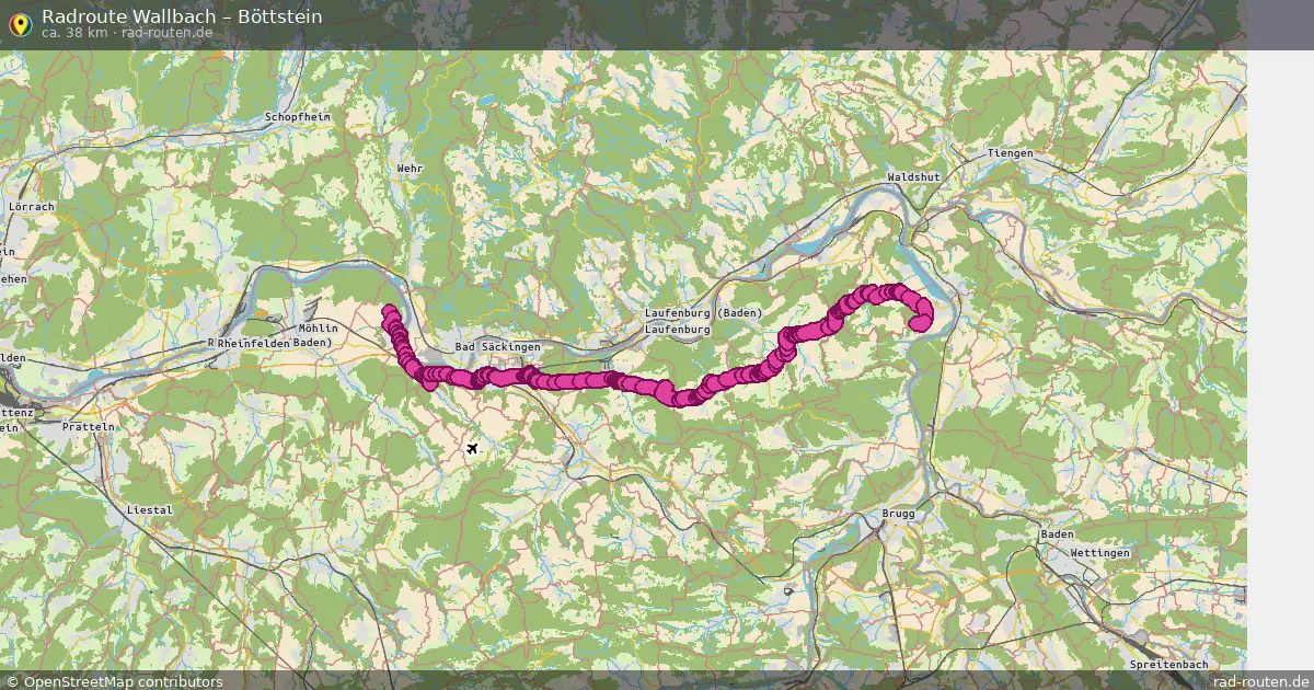 Fahrradroute Wallbach – Böttstein (38 km) – Rad-Routen.de