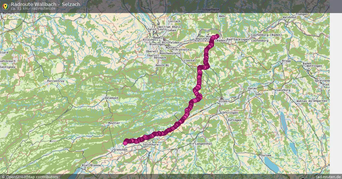 Fahrradroute Wallbach – Selzach (81 km) – Rad-Routen.de
