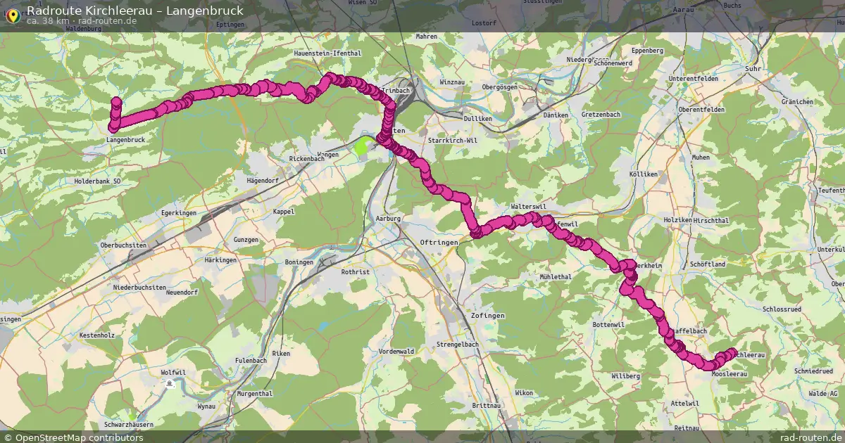 Fahrradroute Kirchleerau – Langenbruck (38 km) – Rad-Routen.de