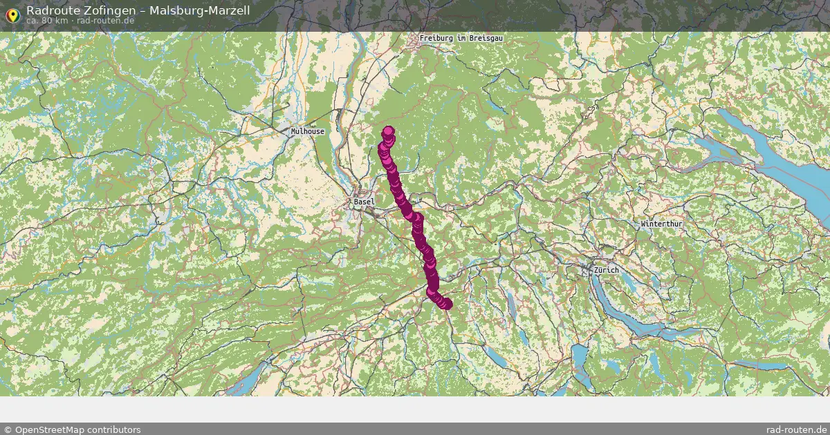 Fahrradroute Zofingen – Malsburg-Marzell (80 km) – Rad-Routen.de