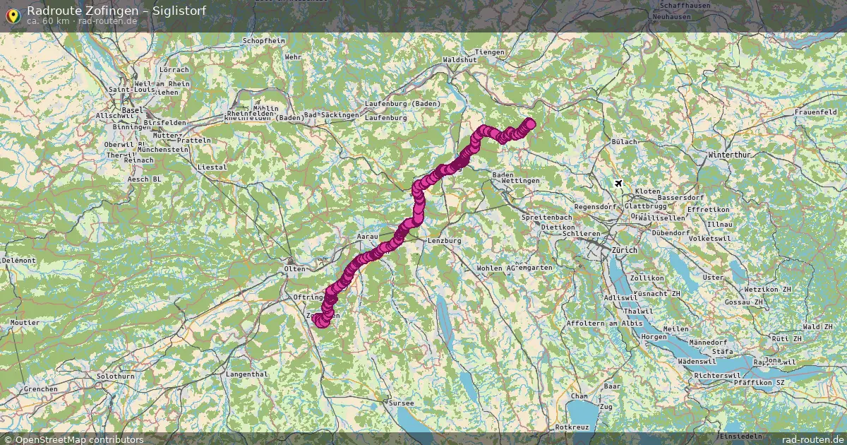 Fahrradroute Zofingen – Siglistorf (60 km) – Rad-Routen.de