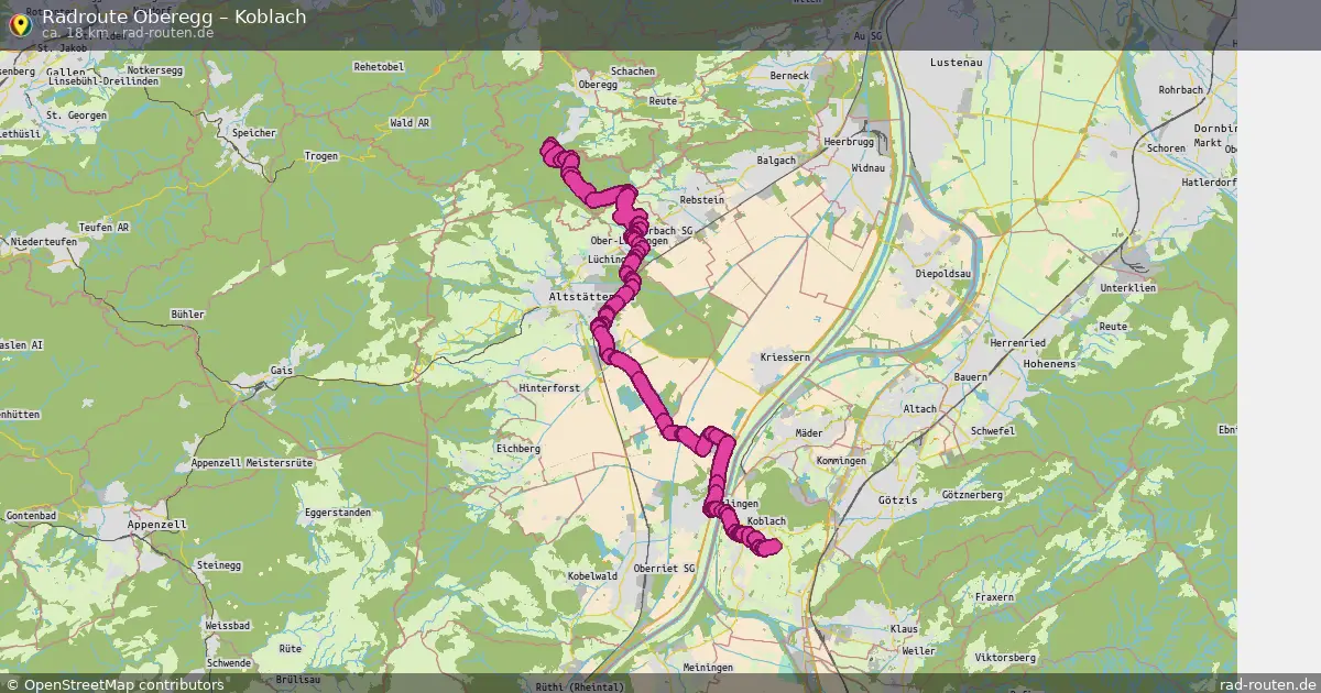 Fahrradroute Oberegg – Koblach (17 km) – Rad-Routen.de