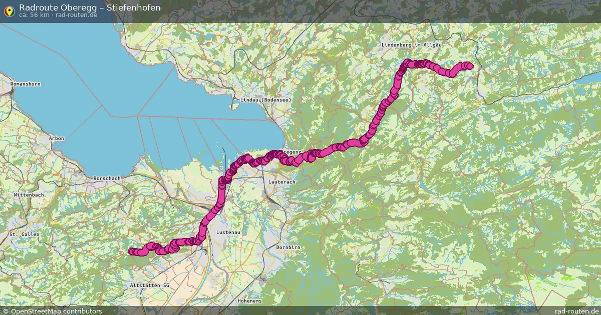 Fahrradroute Oberegg – Stiefenhofen (56 km) – Rad-Routen.de