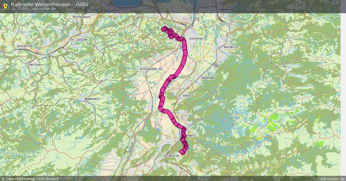 Fahrradroute Walzenhausen – Göfis (33 km) – Rad-Routen.de